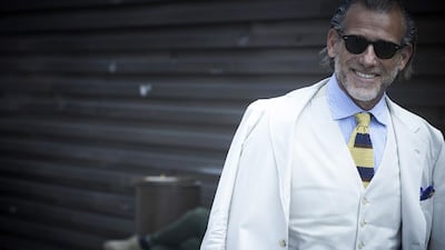 A bright tie enlivens an entire outfit. Just keep the rest of your clothes toned down.