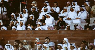 Sheikh Mohamed bin Zayed was joined by other dignitaries at the match. Courtesy UAEFA
