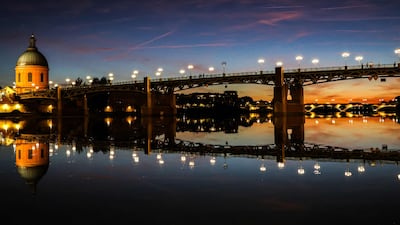 The Saint-Pierre bridge on the Garonne river and the landmark Dome de La Grave in Toulouse, southern France. AFP