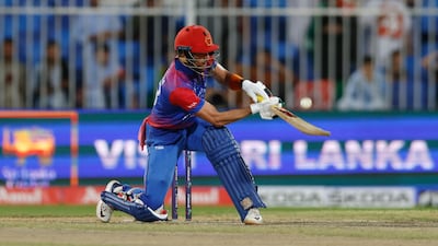 Ibrahim Zadran of Afghanistan bats.