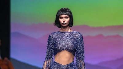 A model on the runway for Rian Fernandez.