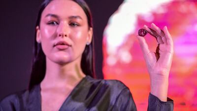 While no price has been given to the rare stone, it is expected to sell for tens of millions of dollars. Khushnum Bhandari / The National