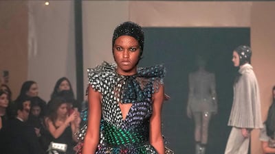 A look from Dior's spring 2019 haute couture collection, presented in Dubai on March 18.