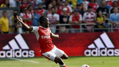 Joel Campbell of Arsenal kicks the ball up field against the MLS All-Stars during the first half of the MLS All-Star Game at Avaya Stadium on July 28, 2016 in San Jose, California. Thearon W Henderson / Getty Images / AFP