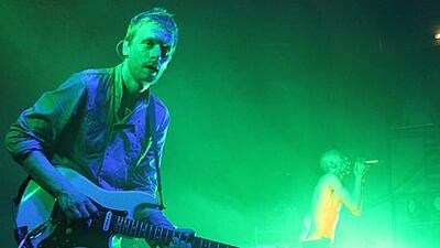 Dave Randall, seen here playing guitar for Faithless, hopes to put the BBC in a position where the broadcaster can’t avoid playing his song Freedom for Palestine on its pop-chart programmes.