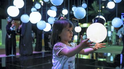 Ramadan lighting exhibition attracts a young visitor. Victor Besa / The National