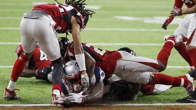 New England Patriots' James White runs to score a touchdown during overtime to win the Super Bowl LI against the Atlanta Falcons in Houston, Texas, US, on February 5, 2017. Robert Seale / Reuters