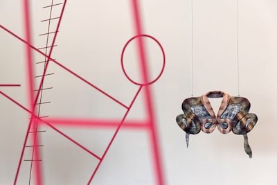 A bodiless snake charmer is among the cast of unruly characters in Makhacheva's 'Charivari'. Photo: Daniella Bapista / Jameel Arts Centre