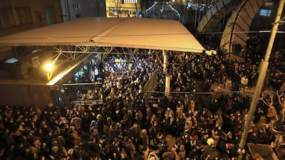 Iranians students demonstrate following a tribute for the victims of Ukraine International Airlines Boeing 737 in front of the Amirkabir University in the capital Tehran, on January 11, 2020. AFP