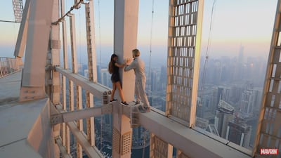 Russian model Viktoria Odintcova risked her life for a Dubai selfie.