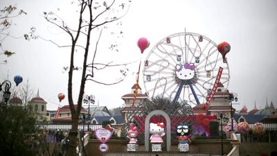 The entrance to the Hello Kitty amusement park at Anji, Zhejiang province in China. Sanrio already owns two theme parks in Japan - Puroland and Harmonyland - which attract millions of visitors every year. Carlos Barria / Reuters