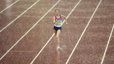 Russia's gold medal winner Olga Kaniskina competes in the women's 20km walk final.