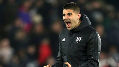 Aleksandar Mitrovic celebrates at the end of the Premier League match between Fulham and Southampton. PA via AP