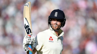 Joe Denly acknowledges the crowd after falling six runs short of a century on Saturday. Getty