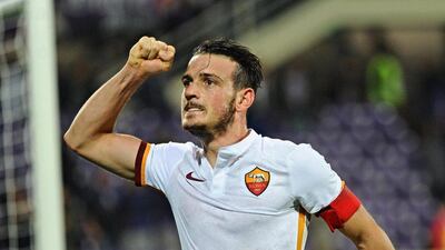 AS Roma's Alessandro Florenzi exults after the end of their Serie A win over Fiorentina on Sunday. Maurizio Degl'Innocenti / EPA / October 25, 2015