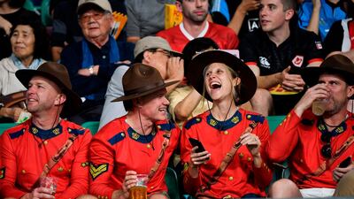 Canadian rugby fans are seen in the stands prior to the Japan 2019 Rugby World Cup Pool B match between New Zealand and Canada at the Oita Stadium in Oita. AFP