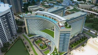 Seven Tides revealed SE7EN Residences The Palm, a new residential development on the trunk of Palm Jumeirah. The 14-storey two tower complex is situated next to Seven Tides’ second development on the Palm, DUKES Dubai. It is made up of 1,066 units including studios, one-bedroom, two-bedroom and three-bedroom apartments. Units are priced at Dh752,000 for studios, Dh1.03m for one-bedroom apartments, Dh1.99m for two-bedroom apartments, and Dh3.55m for three-bedroom apartments. Courtesy Seven Tides