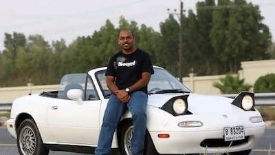 Osama Rashid doesn't have to worry about what his wife thinks about him going on track days in his MX-5, as she's a petrolhead, too, and goes along with him. Satish Kumar / The National