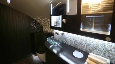 The Residence cabin inside Etihad's A380 aircraft features three rooms and a dedicated Savoy-trained butler. Delores Johnson / The National