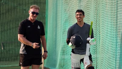 Philip Nair with coach Dougie Brown. Chris Whiteoak / The National
