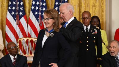After the 2011 shooting, Ms Giffords became an outspoken activist for stricter US gun laws. AFP