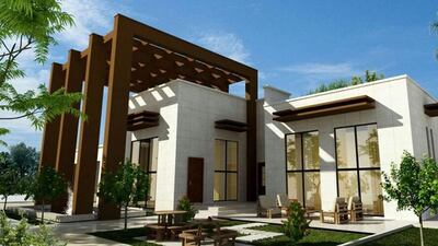 An artist’s rendering of Malak Ali Hassan’s green villa. Ms Hassan’s villa design incorporates insulated building blocks, shade and a garden on the roof irrigated with “grey water” collected from the sinks and the shower. Courtesy 3Dimension