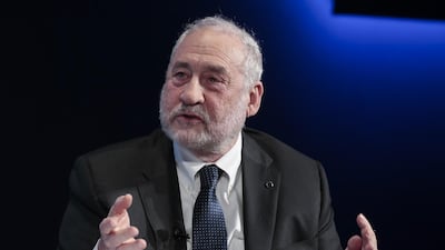 Joseph Stiglitz, economics professor at Columbia University, gestures as he speaks during a panel session on day three of the World Economic Forum (WEF) in Davos, Switzerland, on Thursday, January 25, 2018. Jason Alden / Bloomberg