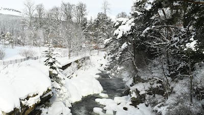 A river is frozen over in Braemar. Getty Images