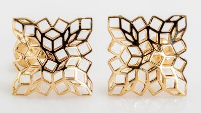 Mario Uboldi Jewellery Art Mashrabiya limited-edition cufflinks. Courtesy Mario Uboldi