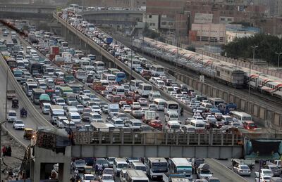 A traffic jam in the Shubra El Kheima district in Greater Cairo. Reuters