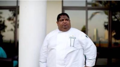 Musabbeh Al Kaabi, the UAE's trailblazing Emirati chef, at the Jumeirah Zabeel Saray hotel on the Palm in Dubai. Christopher Pike / The National