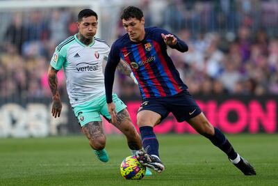 Osasuna's Argentina striker 'Chimy' Avila, left, is proof of the Spanish impressive club's overseas recruitment. EPA