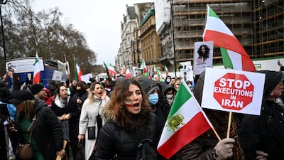 An Iran solidarity rally in London. Reuters