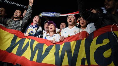 Real Madrid fans celebrate in Kiev, Ukraine. Andrew Kravchenko / EPA