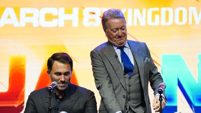 Rival promoters Eddie Hearn and Frank Warren, right. PA