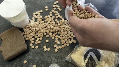 Tens of millions of Captagon pills are seized by police each year in the Gulf. AFP