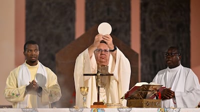 Christmas Eve Mass at Cathedrale Saint-Pierre, in Rabat, Morocco. EPA