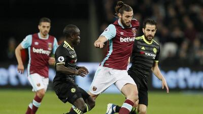N'Golo Kante, centre left, produced another assured display in the Chelsea midfield to help his team to victory against West Ham United on Monday night. Kirsty Wigglesworth / AP Photo