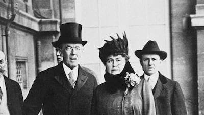 30. Edith Bolling Galt Wilson, the second wife of Woodrow Wilson, was First Lady from their marriage in 1915 until 1921. After the president's stroke in 1919, she is credited with helping manage his office.Getty Images