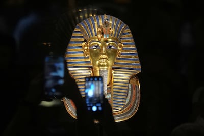 Visitors clamoured to film and take selfies with the funerary mask of King Tutankhamun. AP Photo