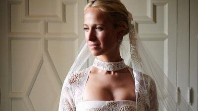 'I usually design with every woman in mind, so the options felt endless,' Misha Nonoo has said of her wedding gown. Instagram / Misha Nonoo