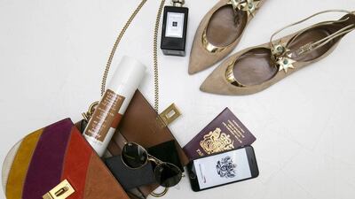 Top items chosen by Poppy Delevingne for festival-goers include a Chloe bag from Matches Fashion, Ray-Ban sunglasses, Sisley soin solaire tinted sun cream, sandals by Aquazzura, and Jo Malone cologne. Courtesy of John Phillips/PA Wire