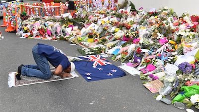 Flowers laid in tribute to the victims of the Christchurch mosque attacker Brenton Tarrant, who was idolised by British neo-Nazi Sam Imrie (not pictured). EPA
