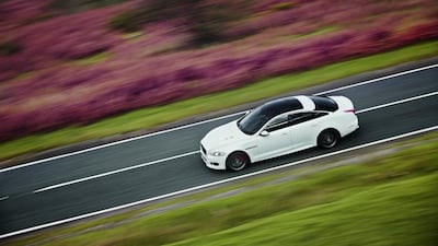 The 2014 Jaguar XJR benefits from sensational torque and urgent acceleration, and, at Dh600,000, is inexpensive compared to its rivals. Courtesy Newspress