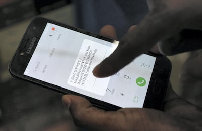 Most of the people using Zaad and EDahab mobile payment services which is on display for the customers to buy items. Pawan Singh for The National