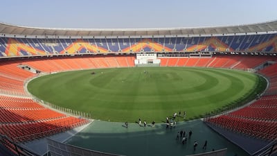 The Sardar Patel Stadium has state-of-the-art facilities, LED lights and 11 pitches on the main turf. AFP
