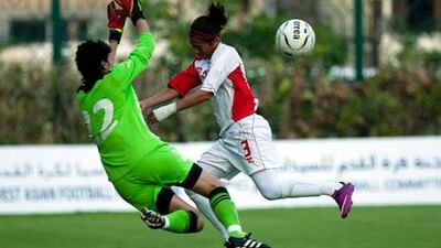 Dalila Zerrouki and her UAE teammates bowled over Bahrain, 4-0, to advance to the final of the West Asian Women's Football Championship, where they will face Iran.