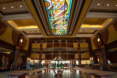 The foyer to the main hotel which has more than 250 rooms. The resort also has 24 private villas. Photo: Al Raha Beach Hotel and Spa