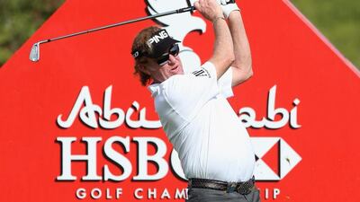 Miguel Angel Jimenez of Spain aced the No 15 hole on Thursday and finished with an even par-72. Andrew Redington / Getty Images