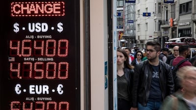 In Turkey, the lira had been getting close to a rate of 5 to the US dollar on May 23 before the central bank intervened and implemented an emergency 300bps hike to its late liquidity window. Chris McGrath/Getty Images